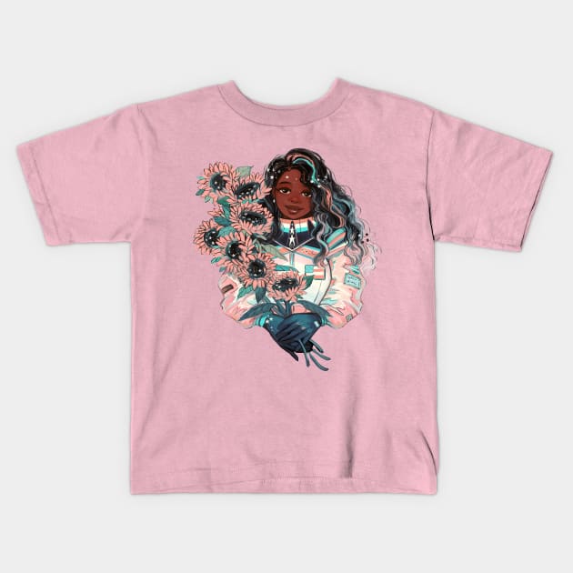 Astronaut x Bouquet Kids T-Shirt by GDBee